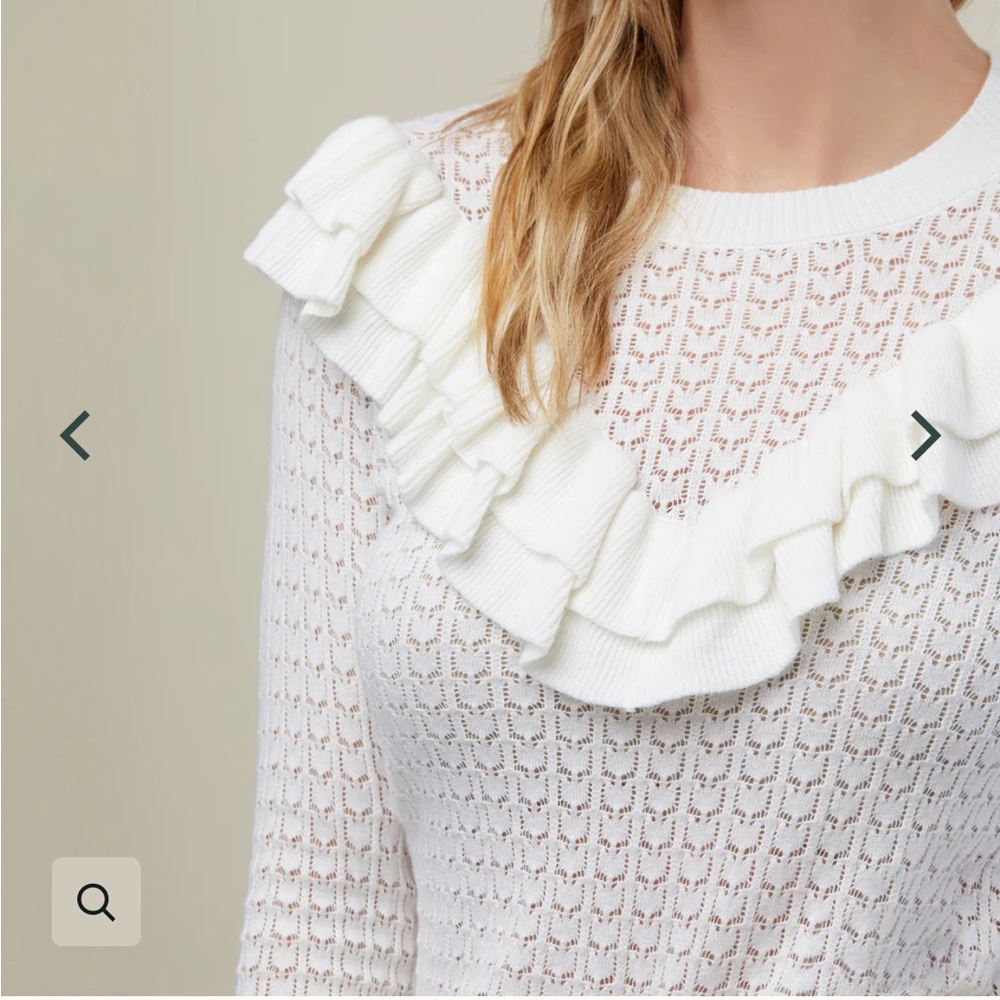 Pointelle Ruffle Sweater - Picture 3 of 7